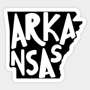 Arkansas Doodle Letters Map Outline-black and white bw Sticker